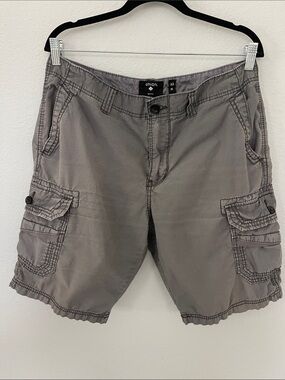 Union Men's Cargo Shorts in Charcoal Gray - Casual Utility Multi Pocket Size 33